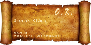 Ozorák Klára névjegykártya